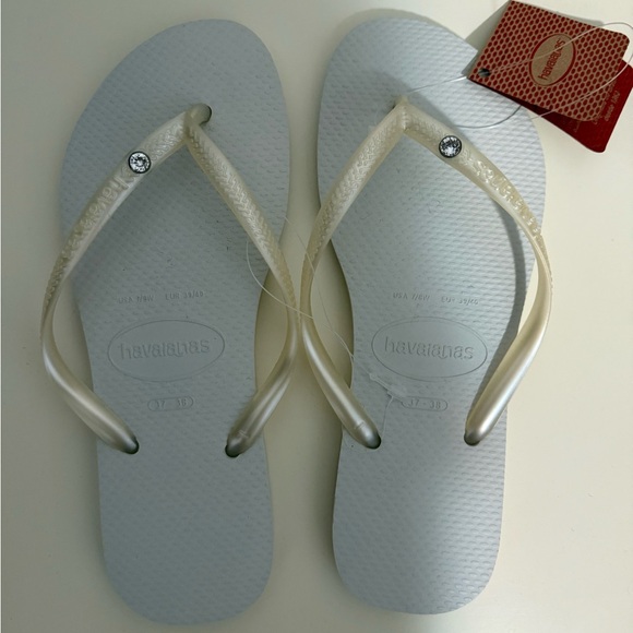 Havaianas Women's Slim Crystal Flip Flops - Picture 1 of 2